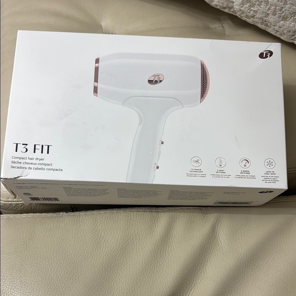 T3 Fit Hair Dryer in White and Rose Gold